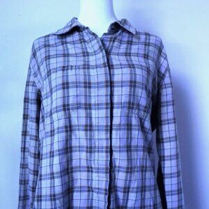 Patagonia Women's Collared Long Sleeve Flannel 100% Organic Cotton Size Large